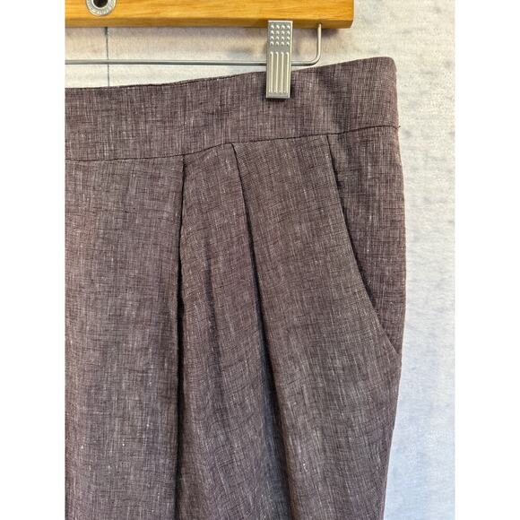 AGB Women Linen Blend Career Skirt Pockets Classy Old Money Size 10 Lined - Picture 2 of 6